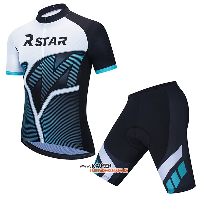 R Star Kurzarmtrikot 2021 und Kurze Tragerhose Wei Shwarz